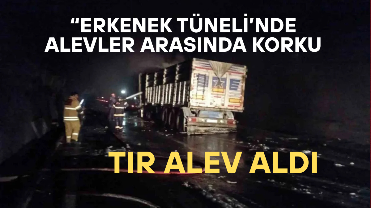 “Erkenek Tüneli’nde Alevler Arasında Korku: Tır Yangını ve Trafik Çiles