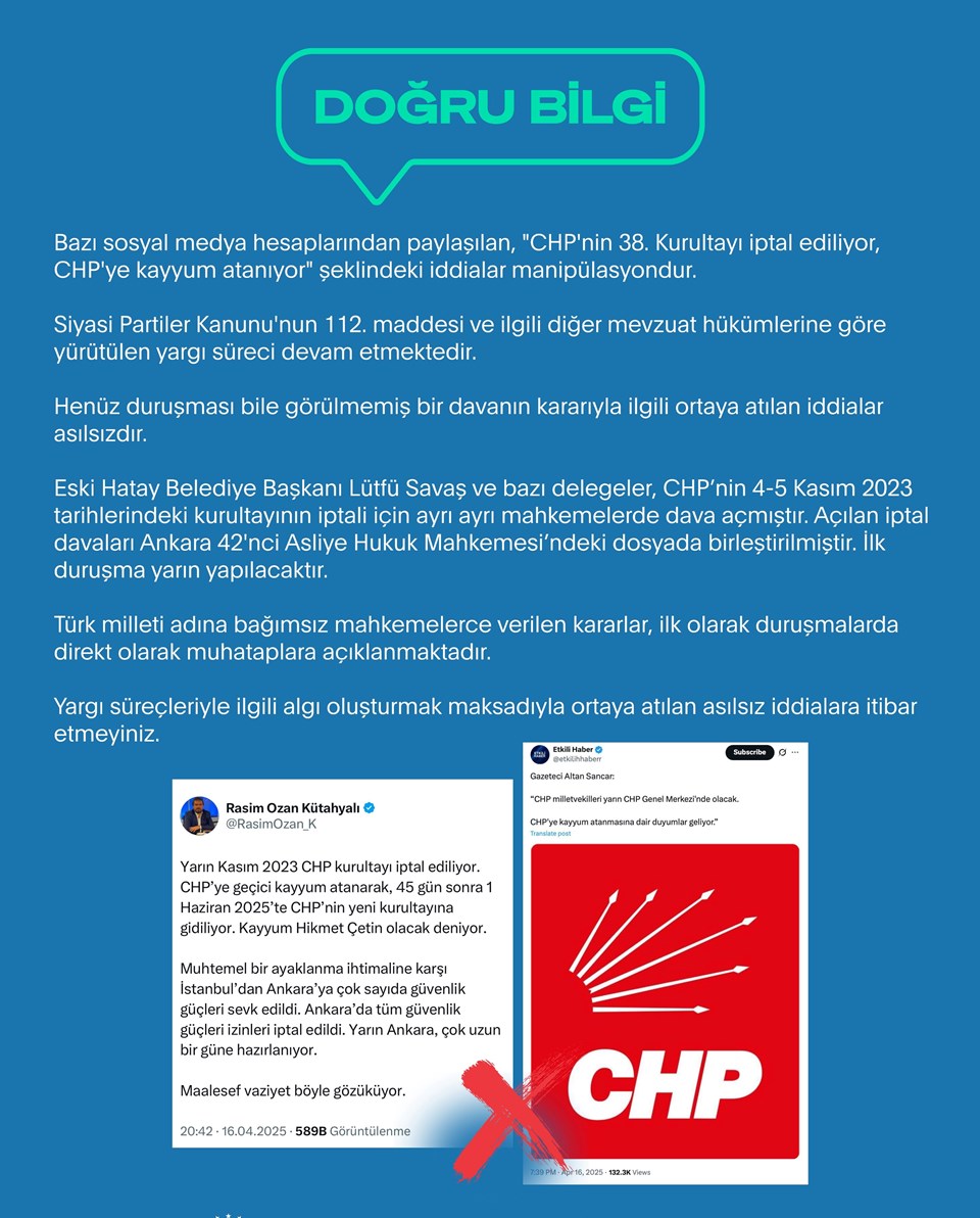 CHP'ye kayyum iddiaları: Asılsız haberler üzerine soruşturma başlatıldı