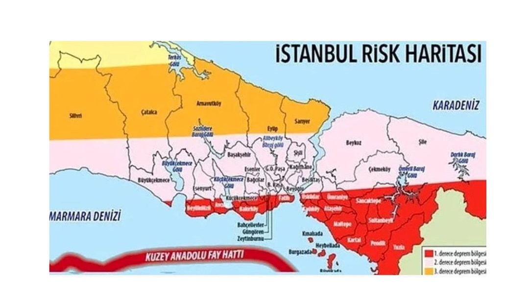 İstanbul deprem riski haritası 2025: İstanbul’da deprem riski yüksek ilçeler hangileri? Avrupa Yakası ve Anadolu yakası deprem riski olan bölgeler