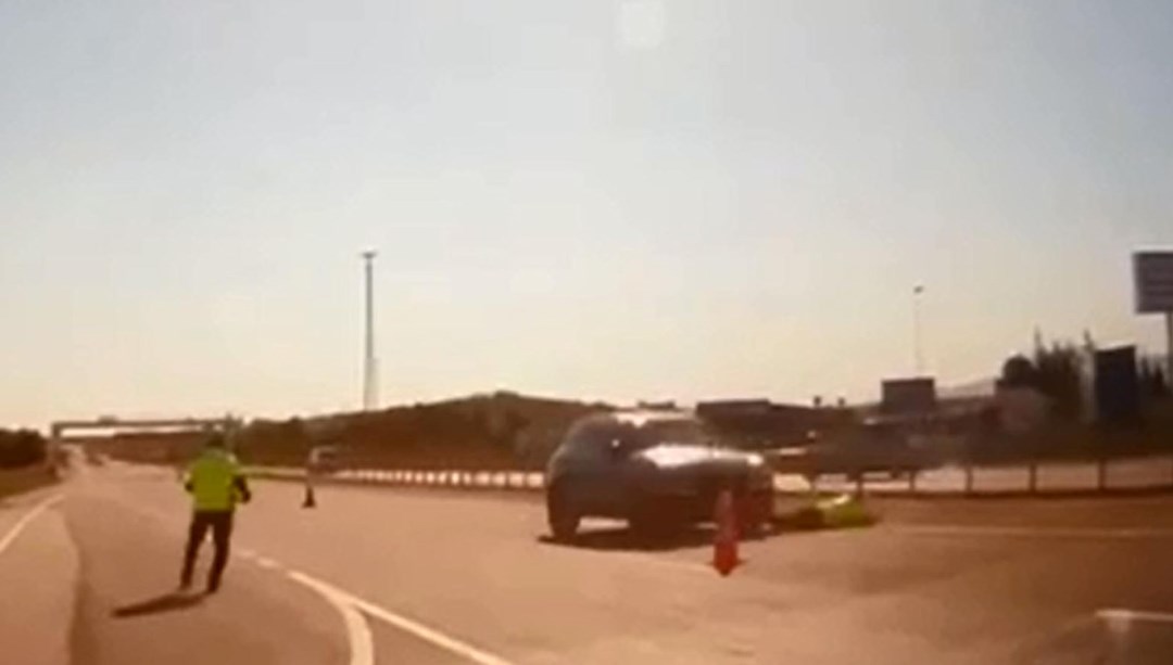 'Dur' ihtarına uymayıp polise çarptı, saklandığı menfezde yakalandı