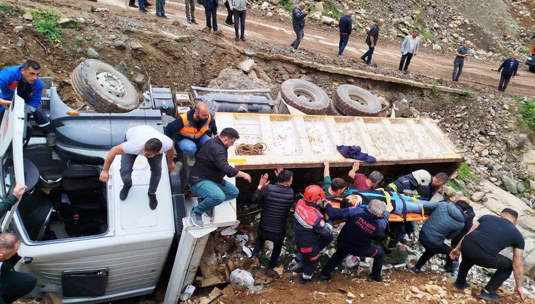 Hafriyat çalışması sırasında kaza: Sürücü yaralandı