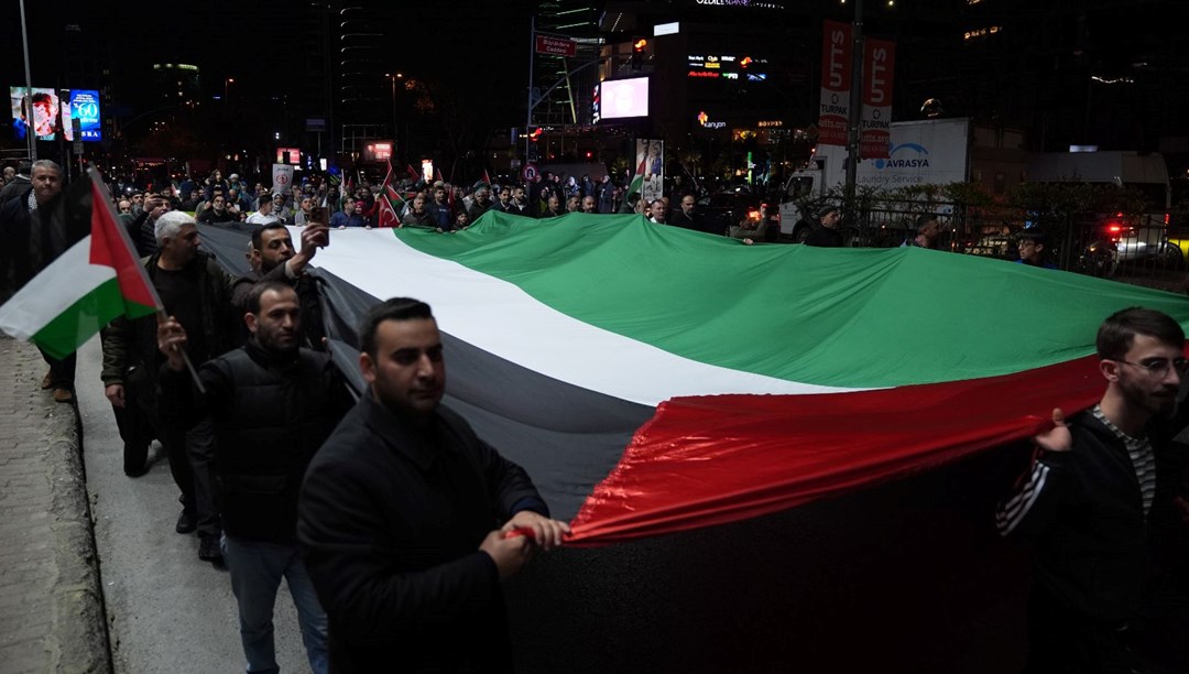 İstanbul'da Gazze'ye destek yürüyüşü