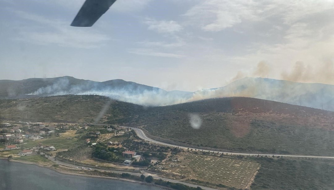 İzmir'de makilik alanda yangın: Müdahale sürüyor
