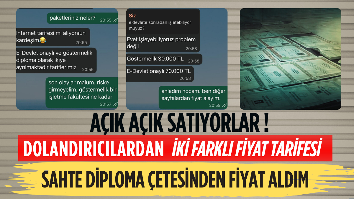 Instagram Üzerinden Sahte Diploma Satışı: İki Farklı Fiyat Tarifesi ve Dolandırıcıların Şifreleri