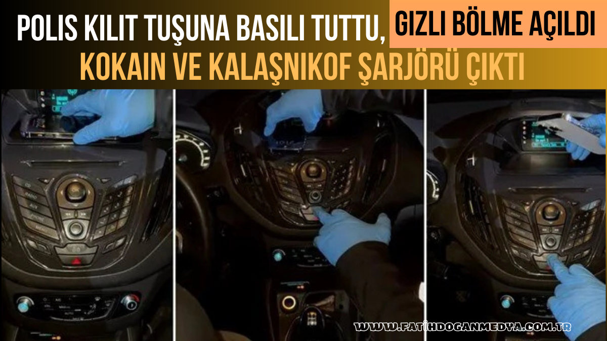 Beşiktaş’ta kilit tuşu ve mıknatısla açılan gizli bölmeden kokain ve kalaşnikof şarjörü çıktı