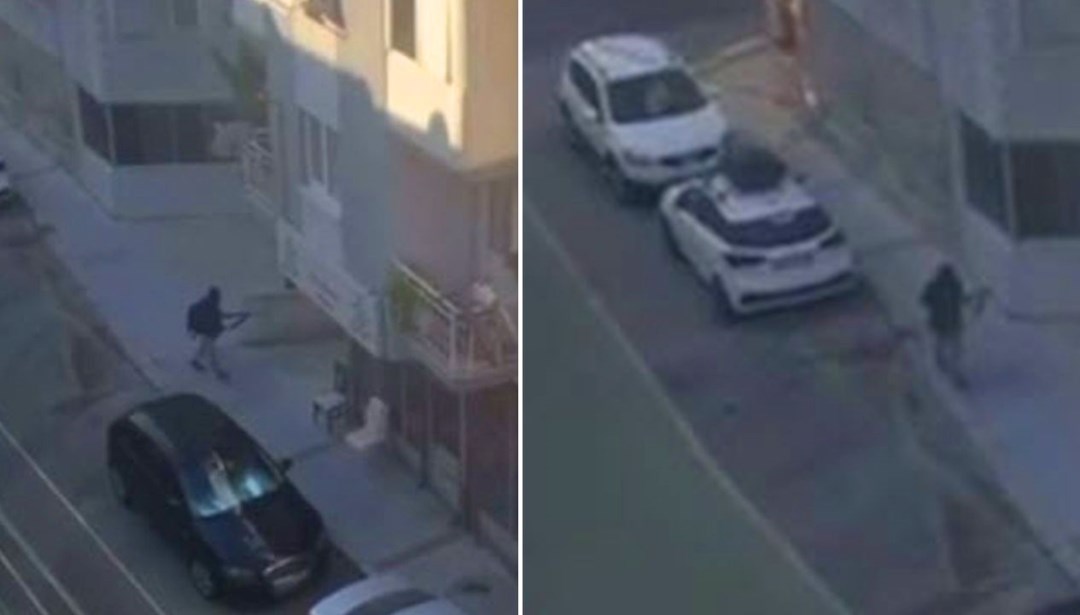 İzmir'de saldırı anı! Saldırgan yüzünde kar maskesi, sırtında çantayla geldi