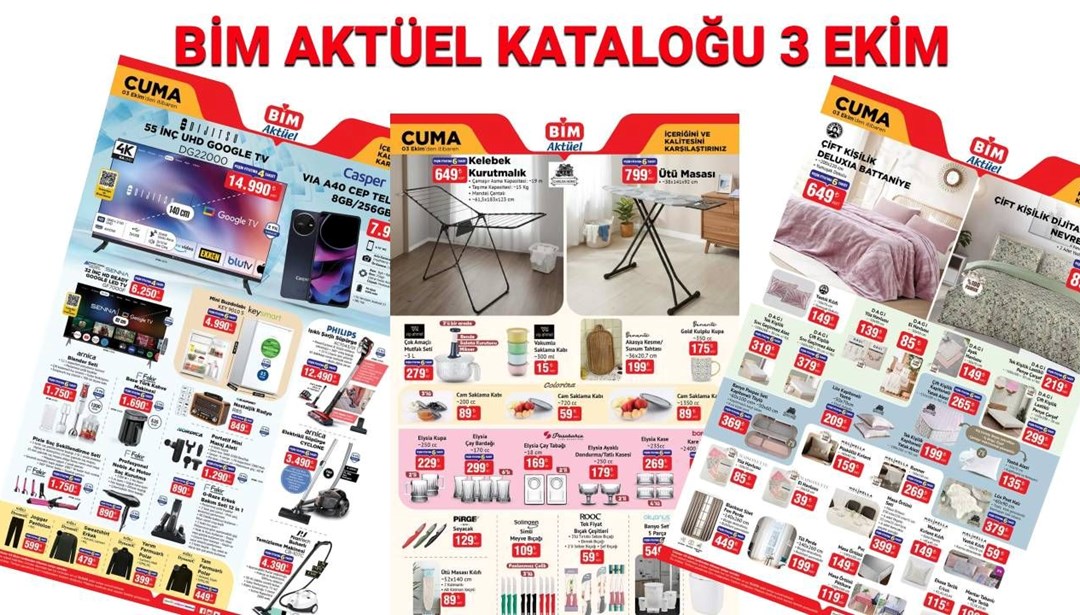 BİM 3 Ekim aktüel kataloğu 2025: Ütü masası, kurutmalık, mini buzdolabı ve ışıklı şarjlı süpürge geliyor