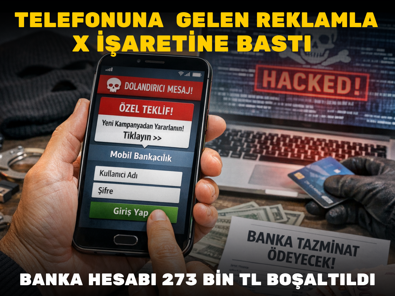 Telefonuna gelen reklamla mobil bankacılık üzerinden dolandırıldı, banka tazminat ödeyecek